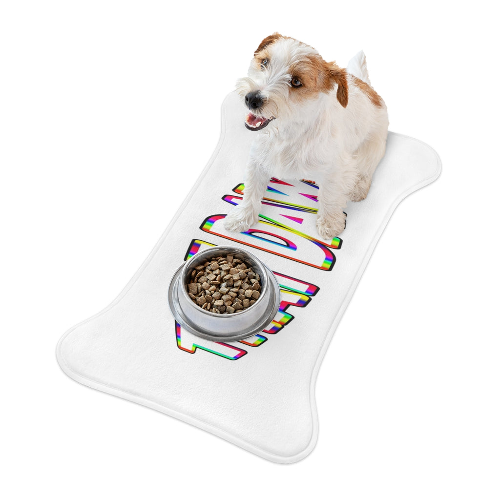 Colorful Woof Pet Food Mat for Stylish Feeding Time