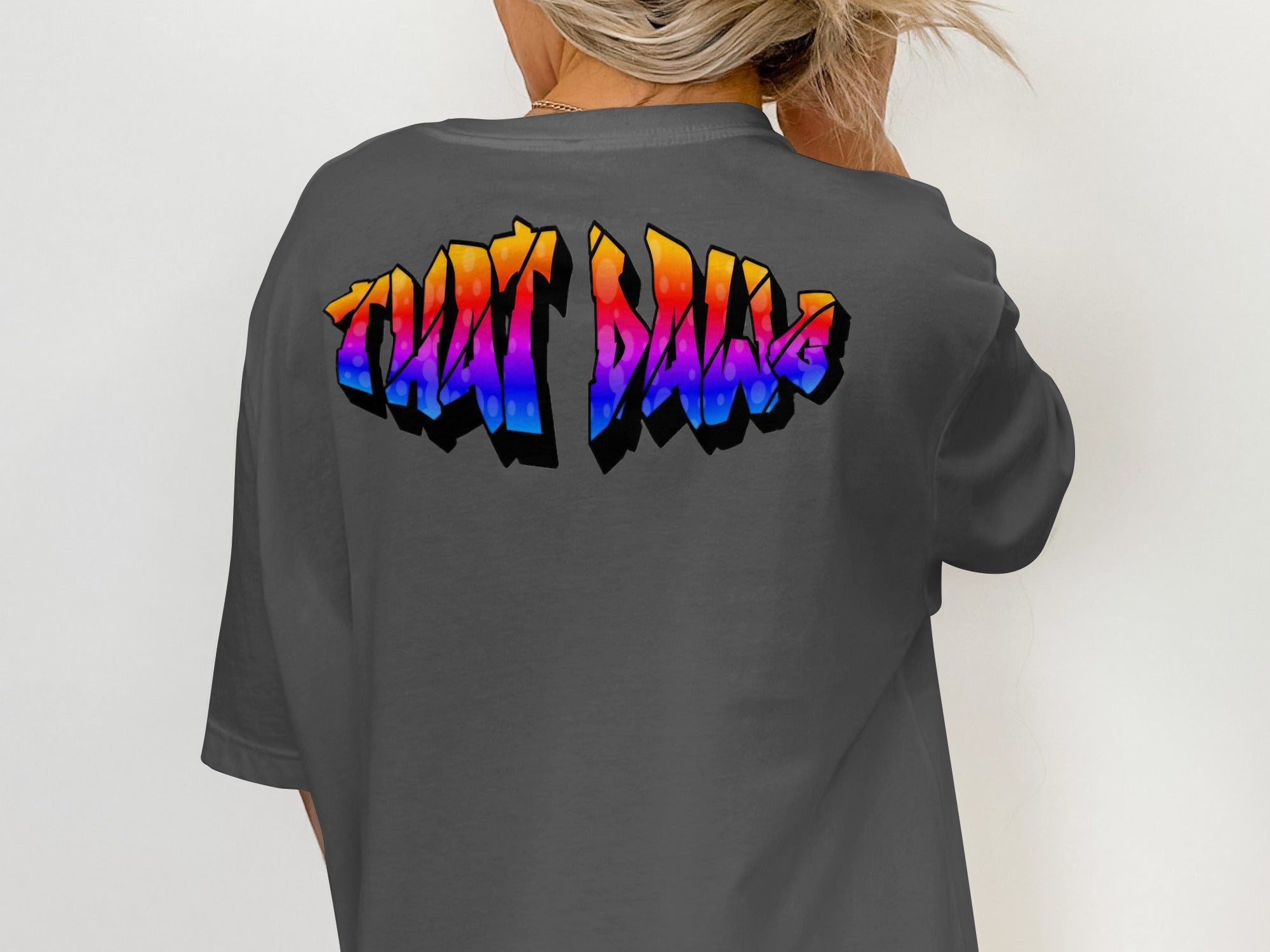 Colorful Bold Text Graphic Back Print Shirt product type