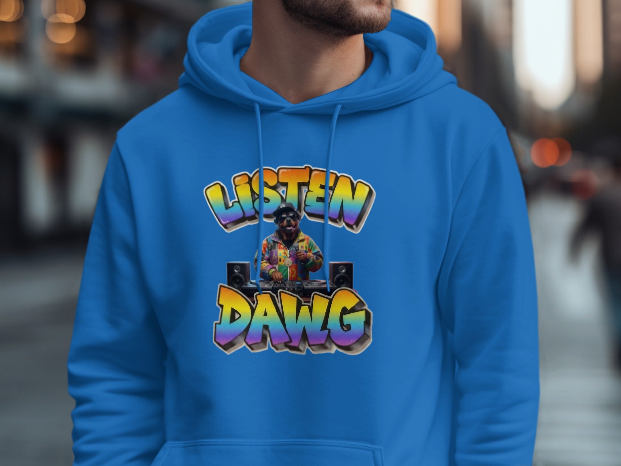 Listen Dawg Colorful Graphic Hoodie product