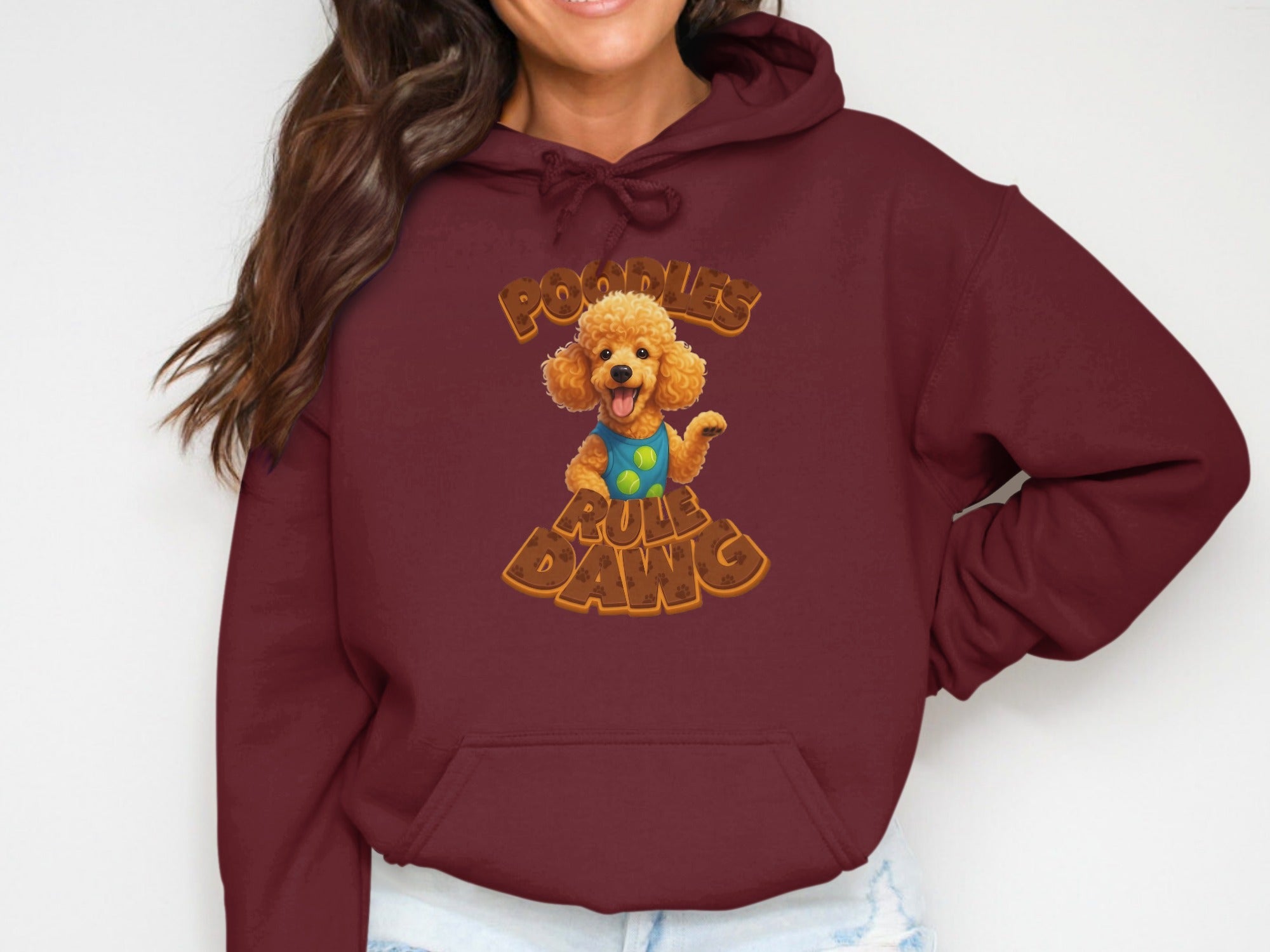 Poodles Rule Dawg Cute Graphic Hoodie for Dog Lovers