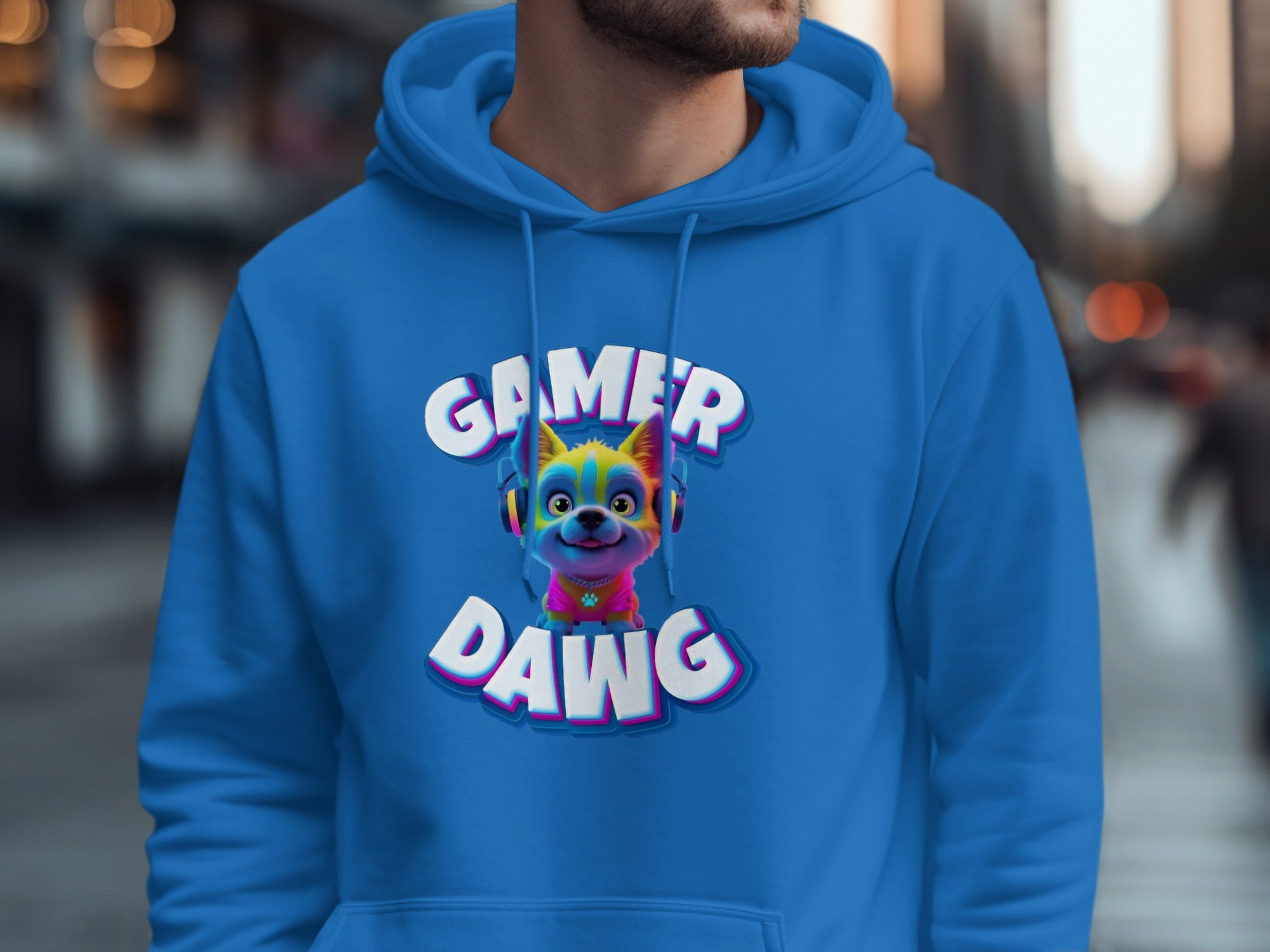 Gamer Dawg Hoodie Vibrant Cartoon Style product type