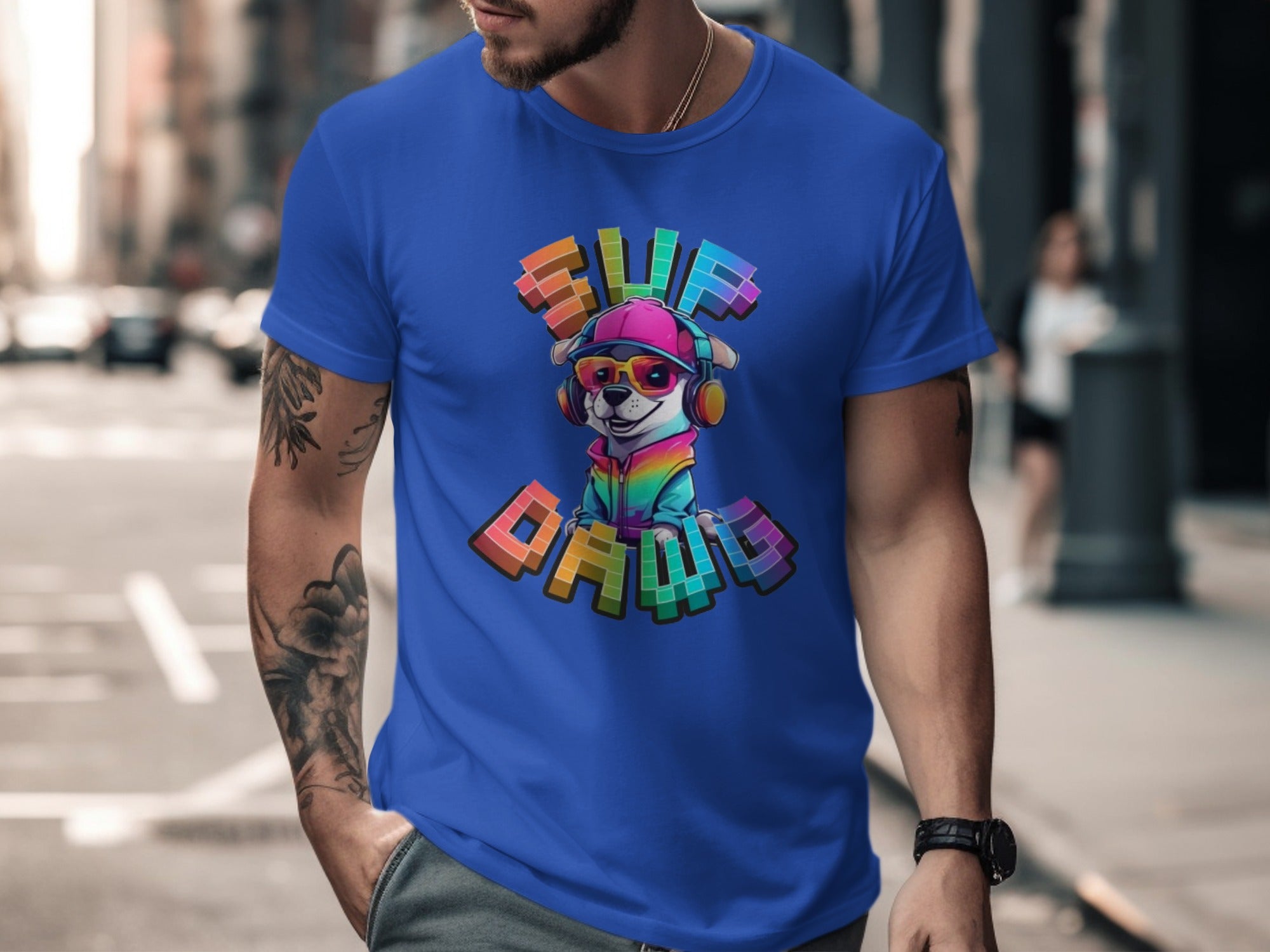 Colorful Sup Dawg Graphic Tee Trendy Shirt product