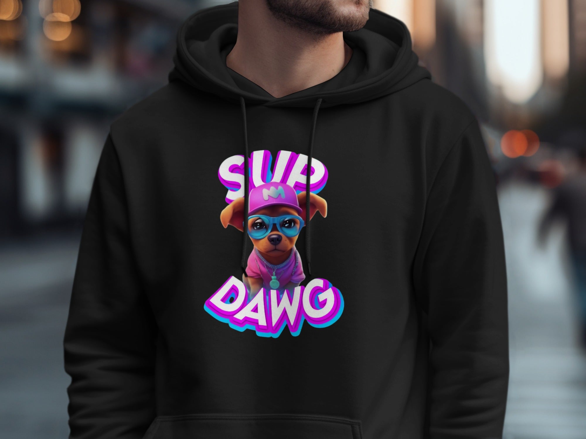 Sup Dawg Funny Cartoon Dog Hoodie product type