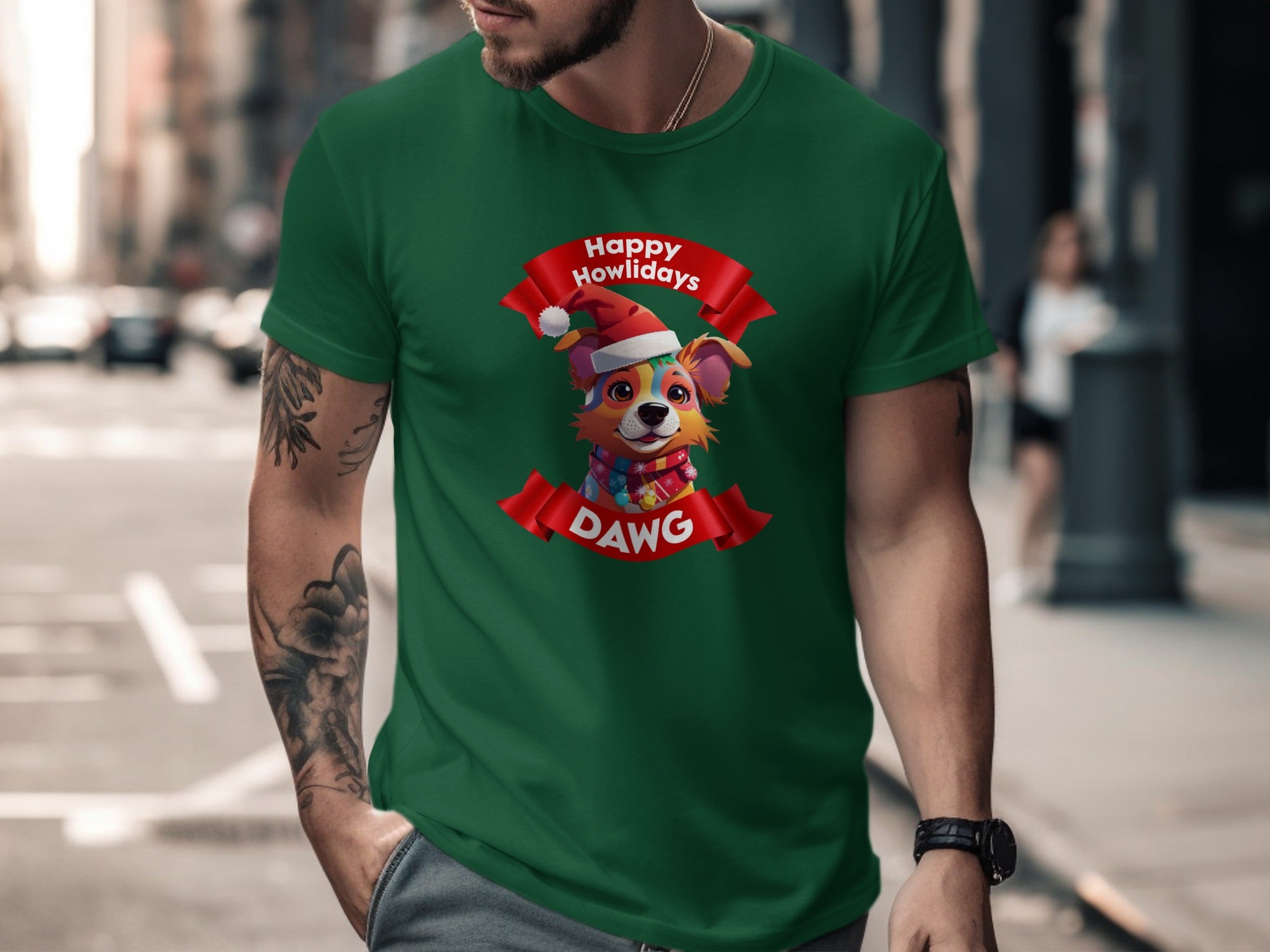 Happy Howlidays Festive Dawg Graphic T-Shirt