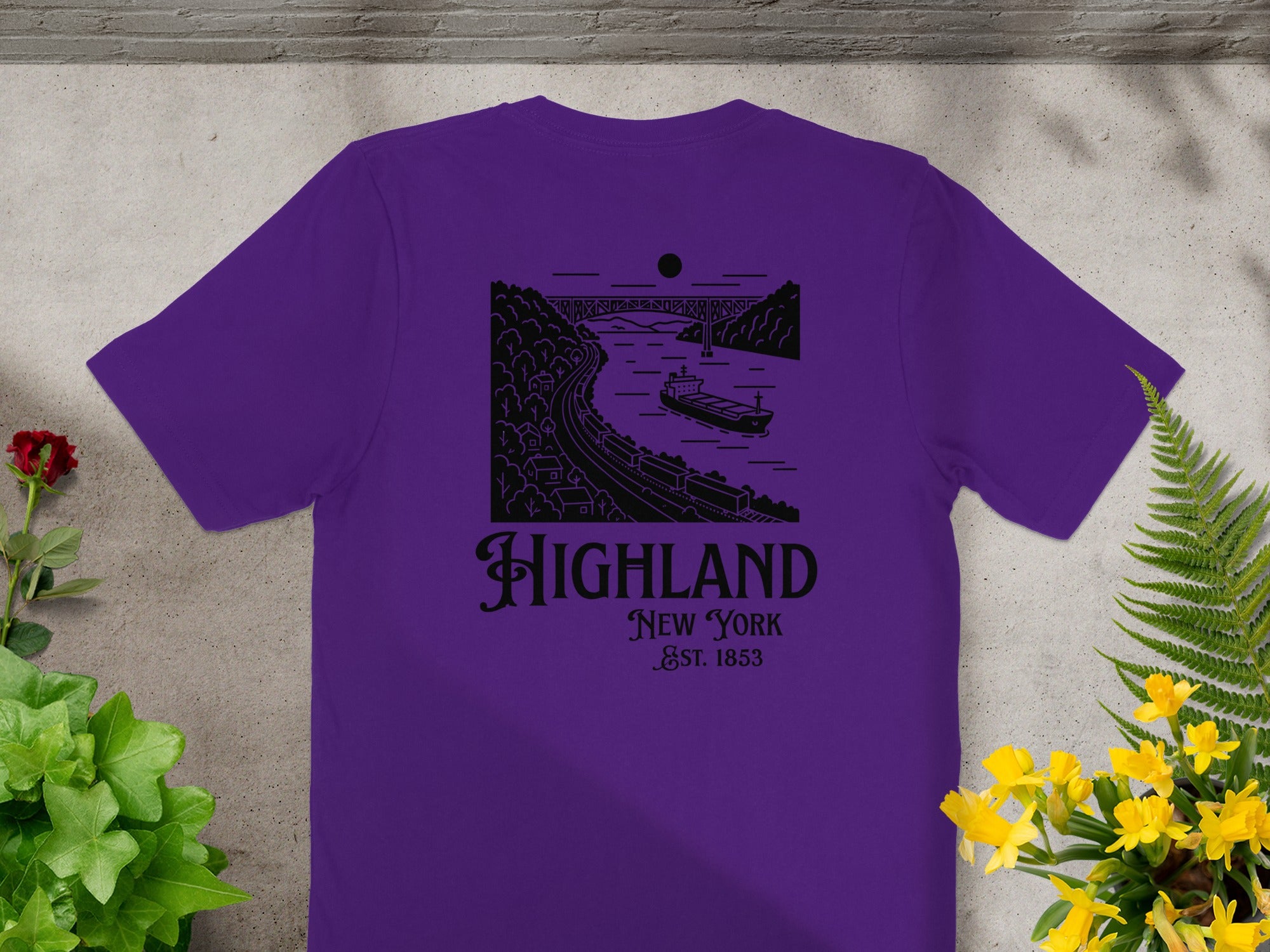 Highland New York Est 1853 Graphic Purple Shirt