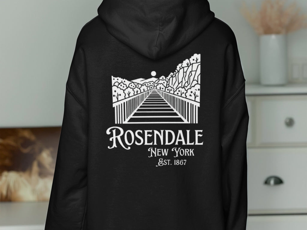 Rosendale New York Est 1867 black hooded sweatshirt