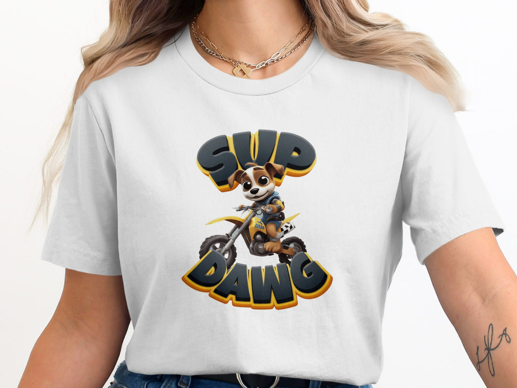 Sup Dawg cartoon character graphic t-shirt
