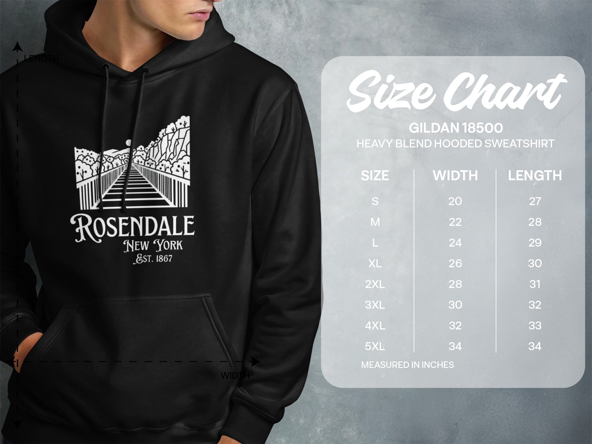 Rosendale New York Est 1867 Heavy Blend Hooded Sweatshirt