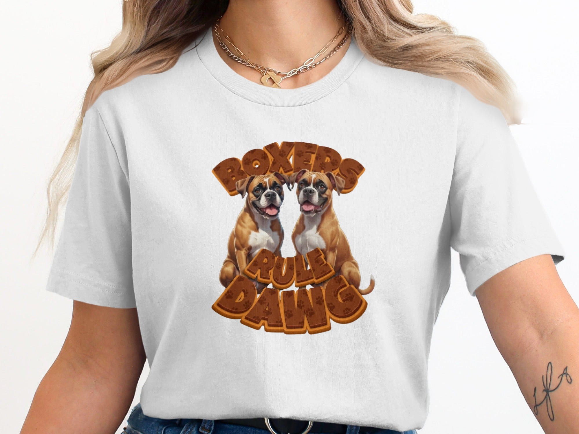 Boxers Rule Dawg Graphic T-Shirt for Dog Lovers