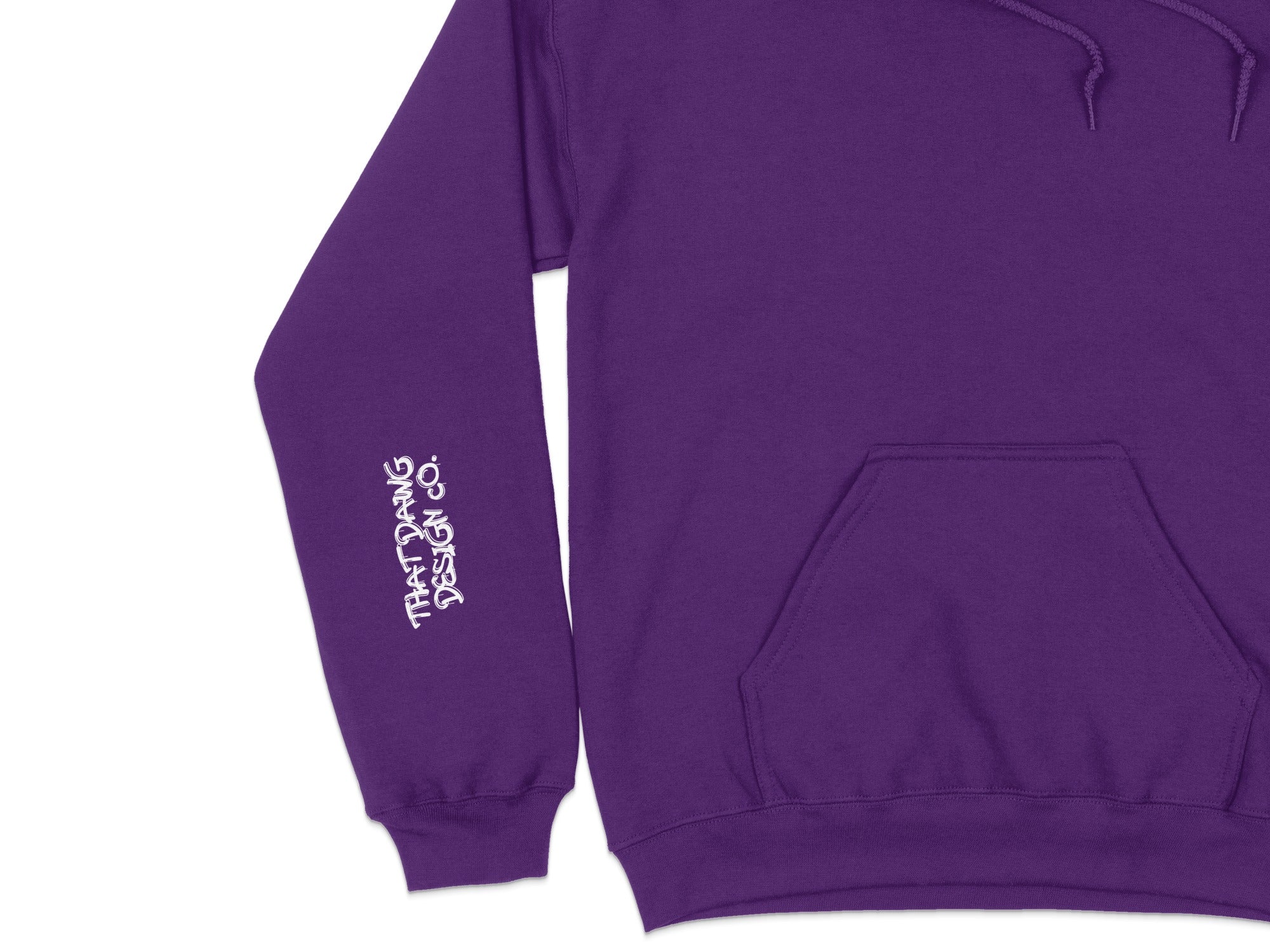 Purple Hoodie with Sleeve Logo Design product type