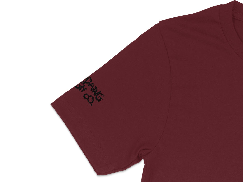 Unique Maroon T-Shirt with Arm Detail Design