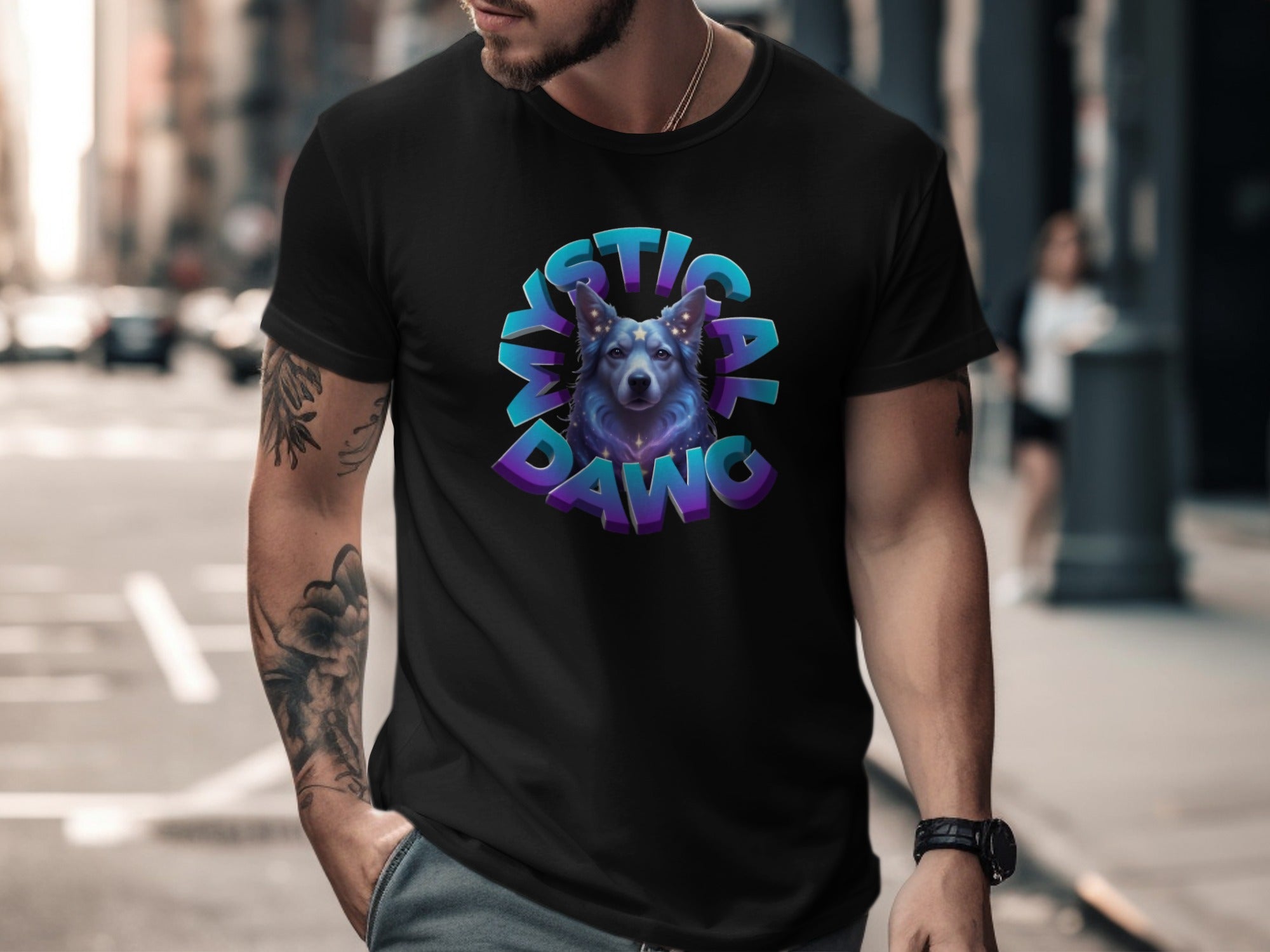 Mystical Dawg Graphic Tee for a Unique Product Type