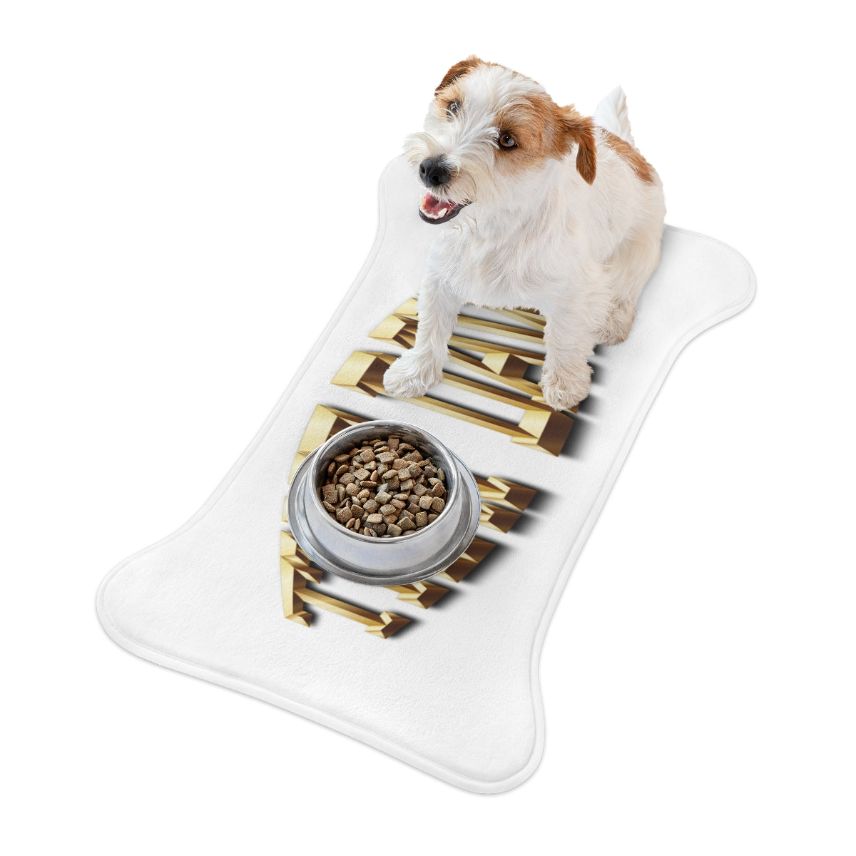 Bone Shaped Pet Food Mat with 3D Bowl Design Accessory