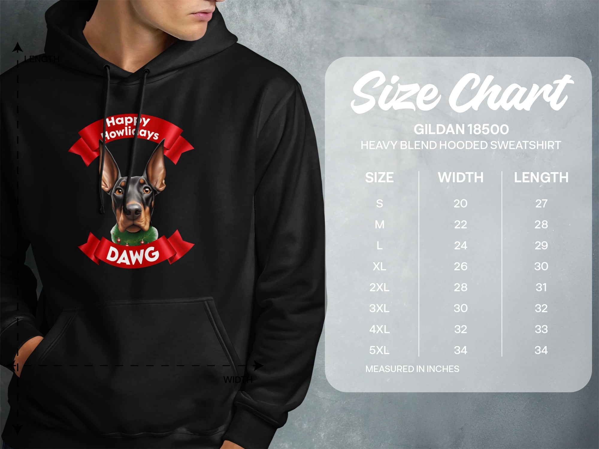 Happy Howlidays Dawg Design Hooded Sweatshirt