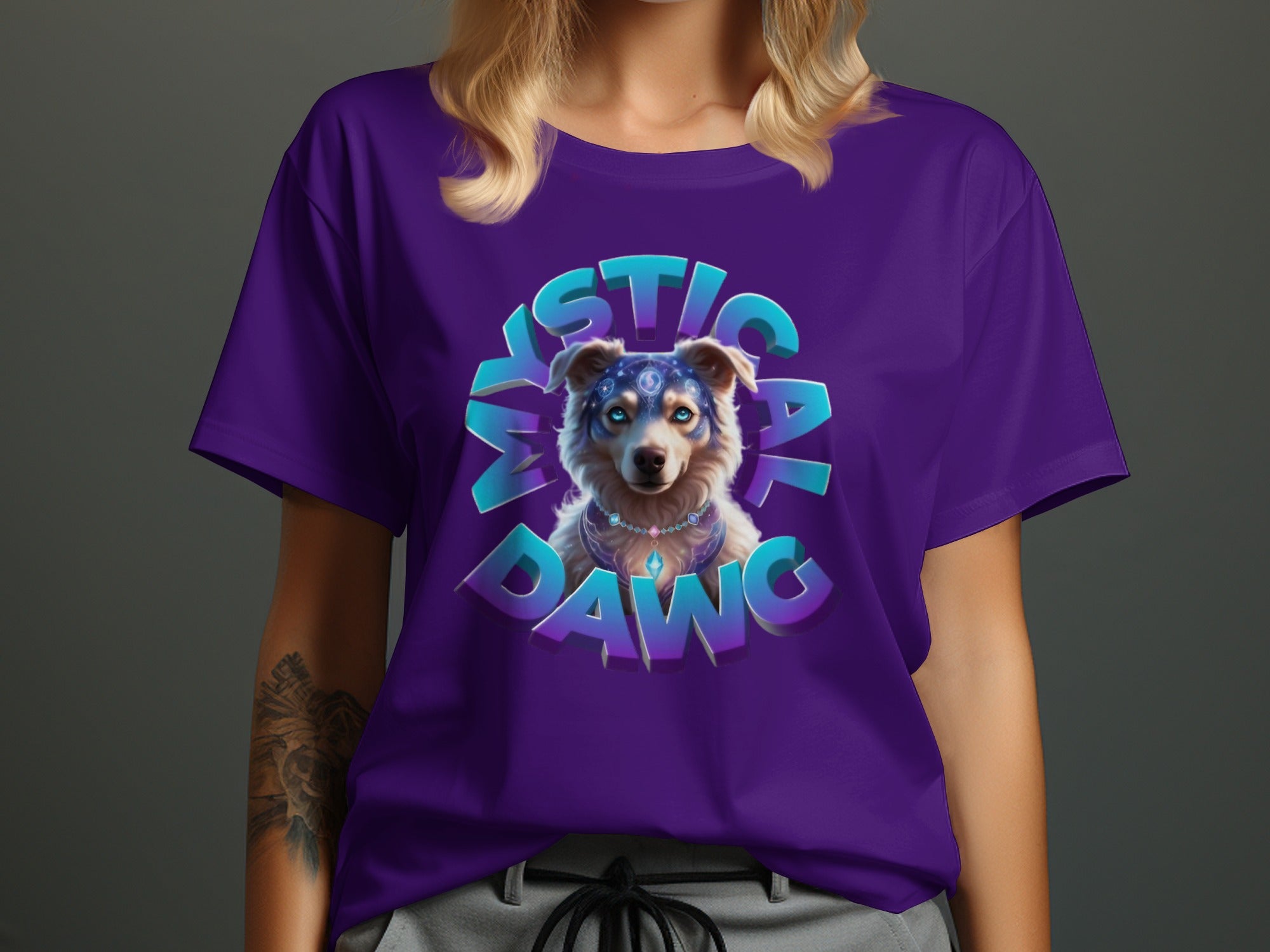 Mystical Dawg Graphic Tee Unique Dog Design Product