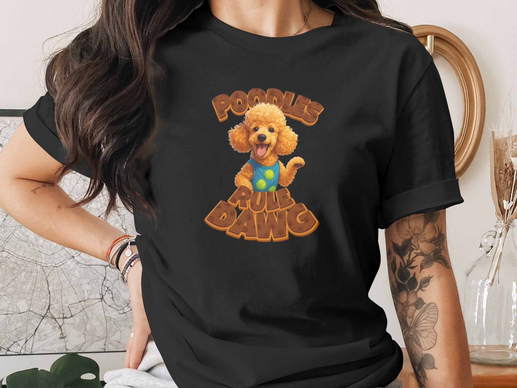 Poodles Rule Dawg Graphic Printed Short Sleeve T-Shirt