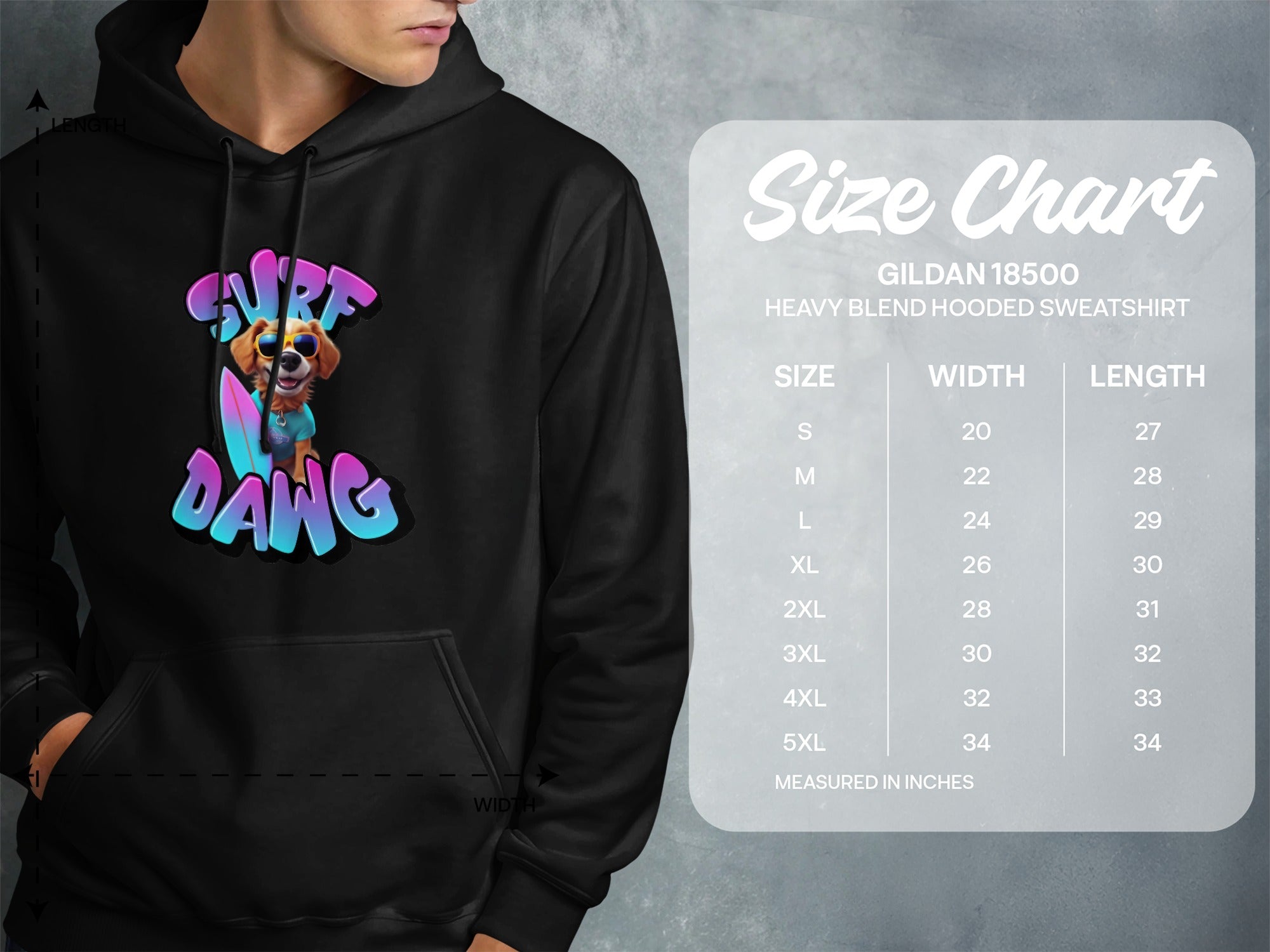 Surf Dawg Heavy Blend Hooded Sweatshirt product type