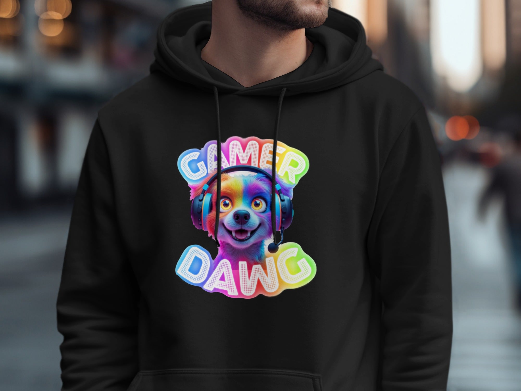 Gamer Dawg Hoodie Colorful Neon Design hoodie