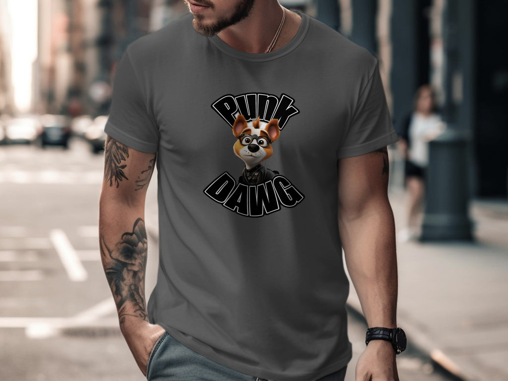 Punk Dawg Graphic Design T-shirt for Men Casual Wear