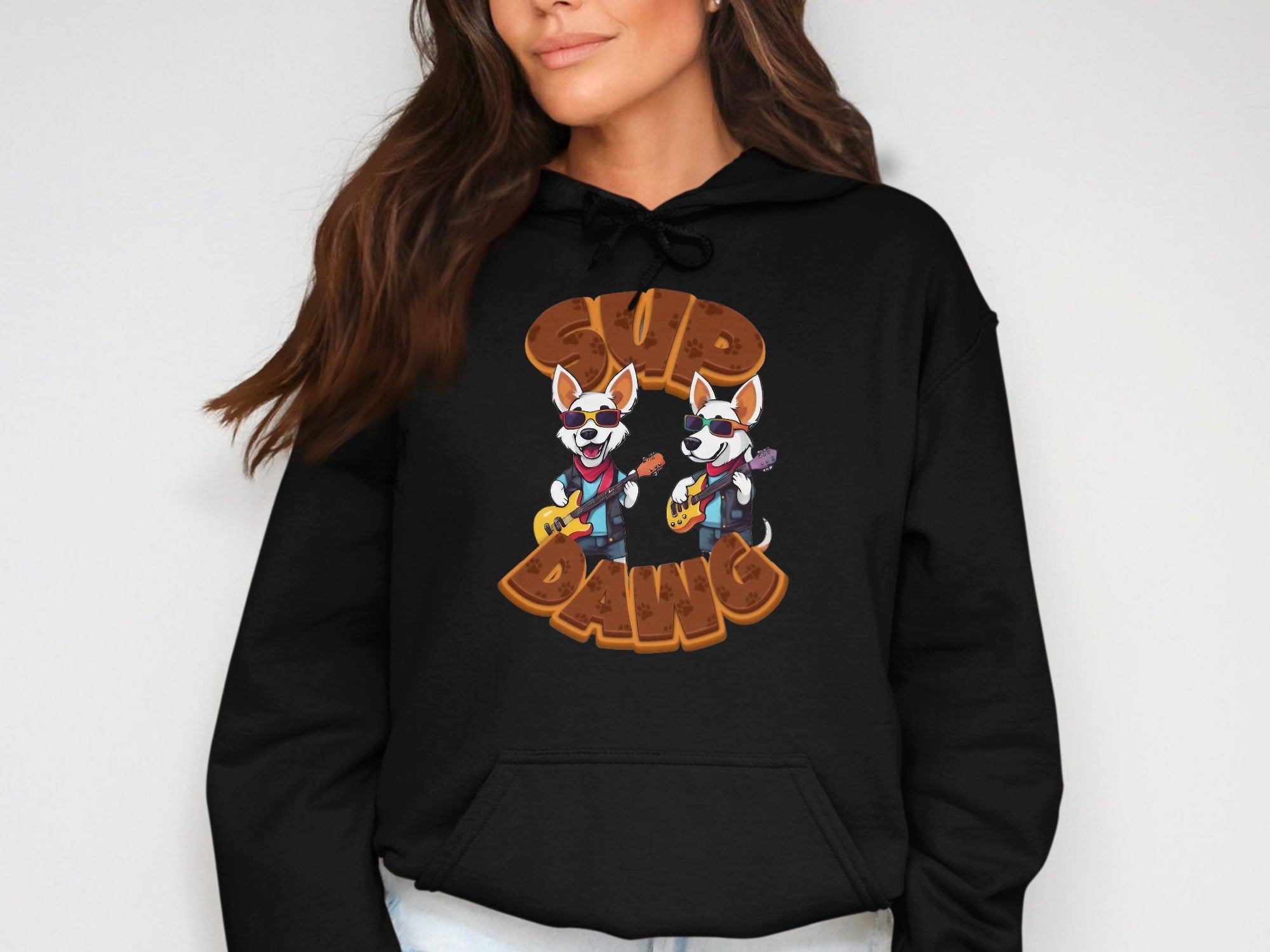 Cute Cartoon Dogs Playing Guitar Hoodie Product