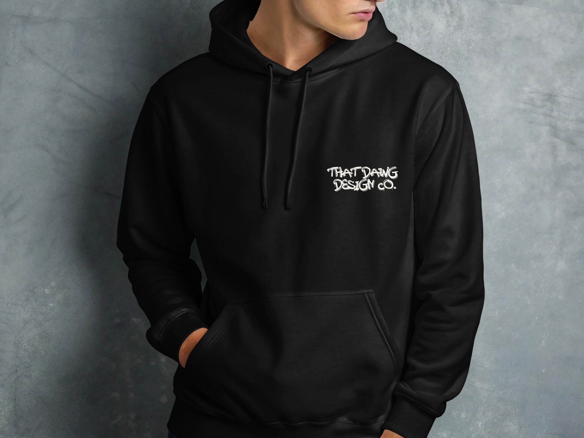 Stylish Black Hoodie with Unique Graffiti Design