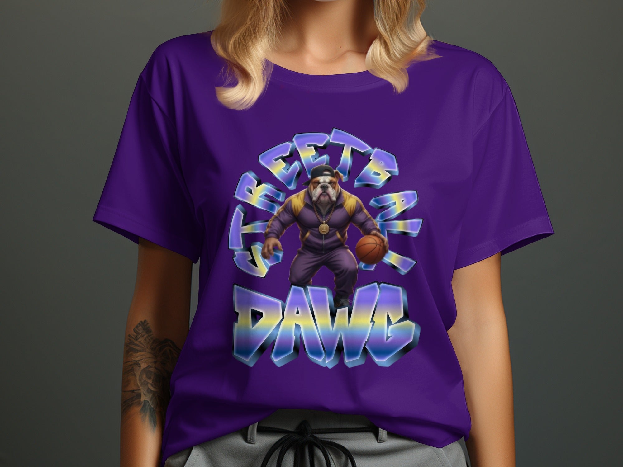 Streetball Dawg Graphic Tee With Bold Artwork product type