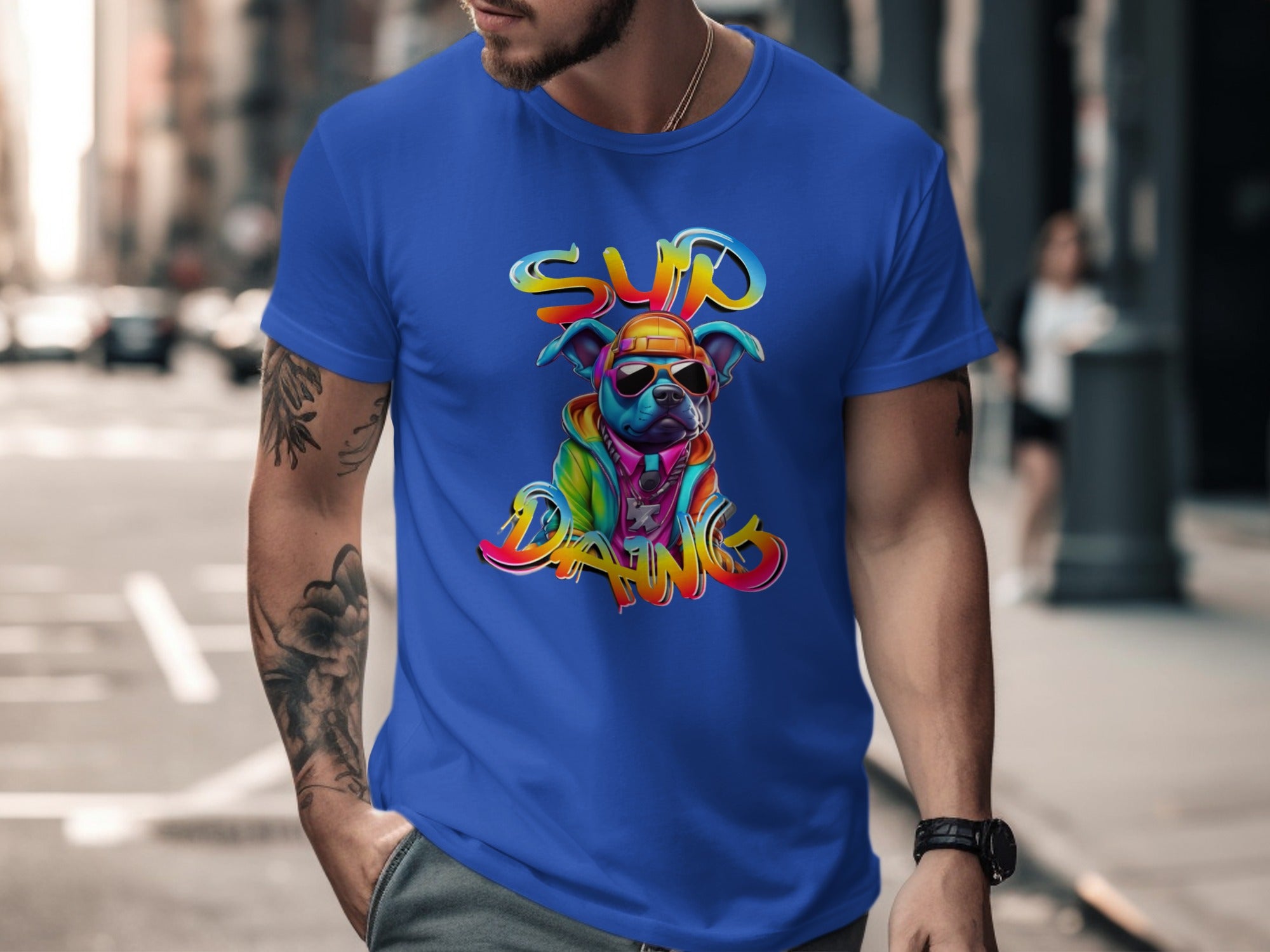 Sup Dawg Colorful Graphic T-shirt Unique Design product