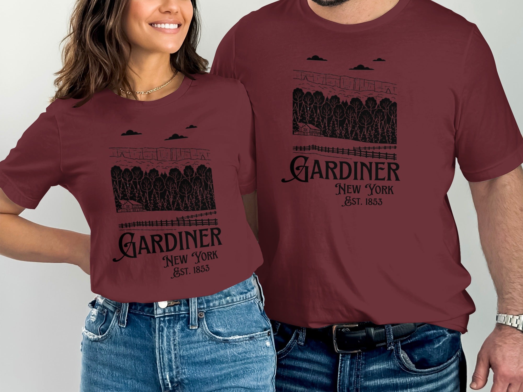 Gardiner New York Est 1853 Graphic Tee Shirt