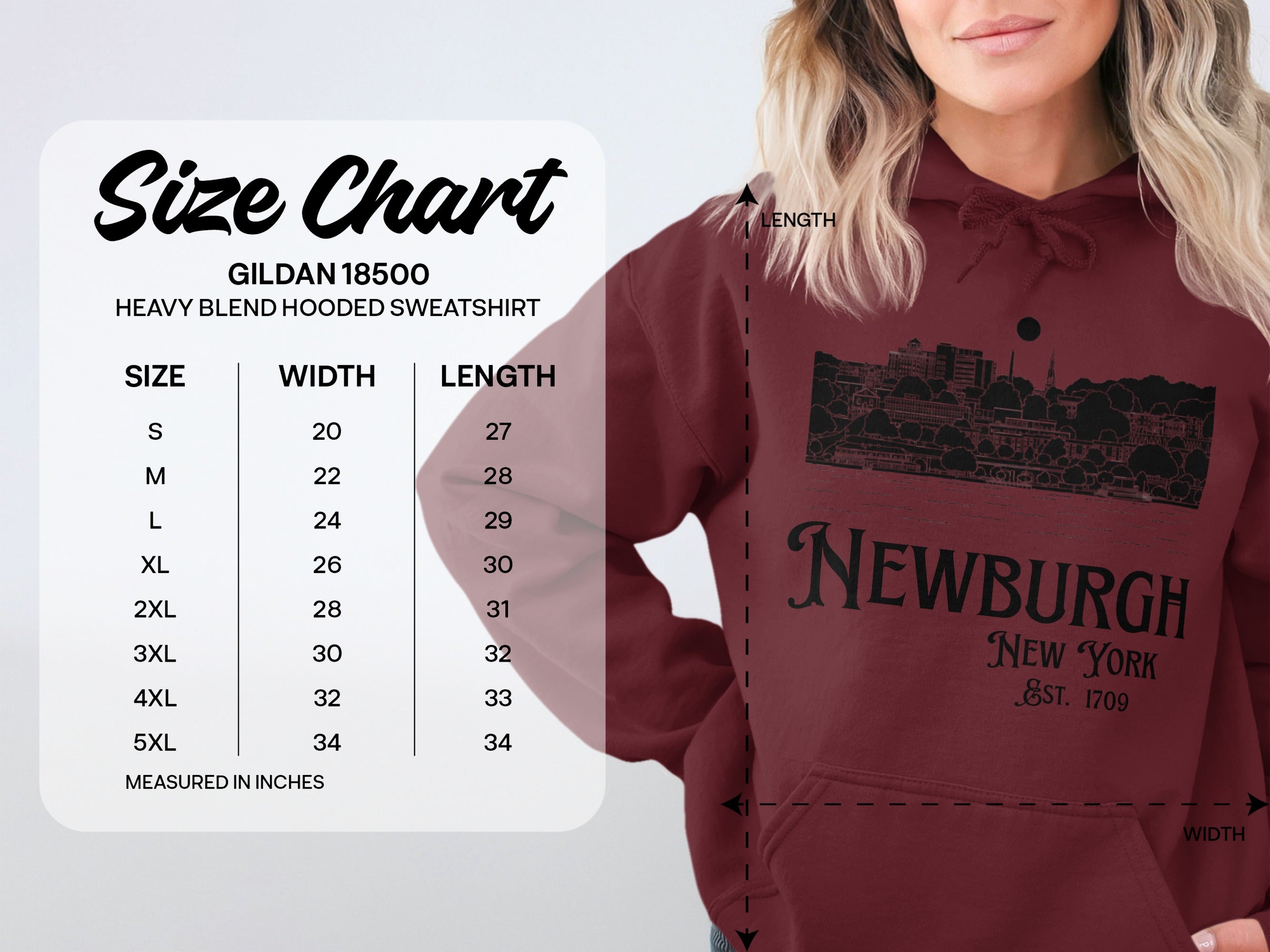 Newburgh New York Est 1709 Graphic Hoodie