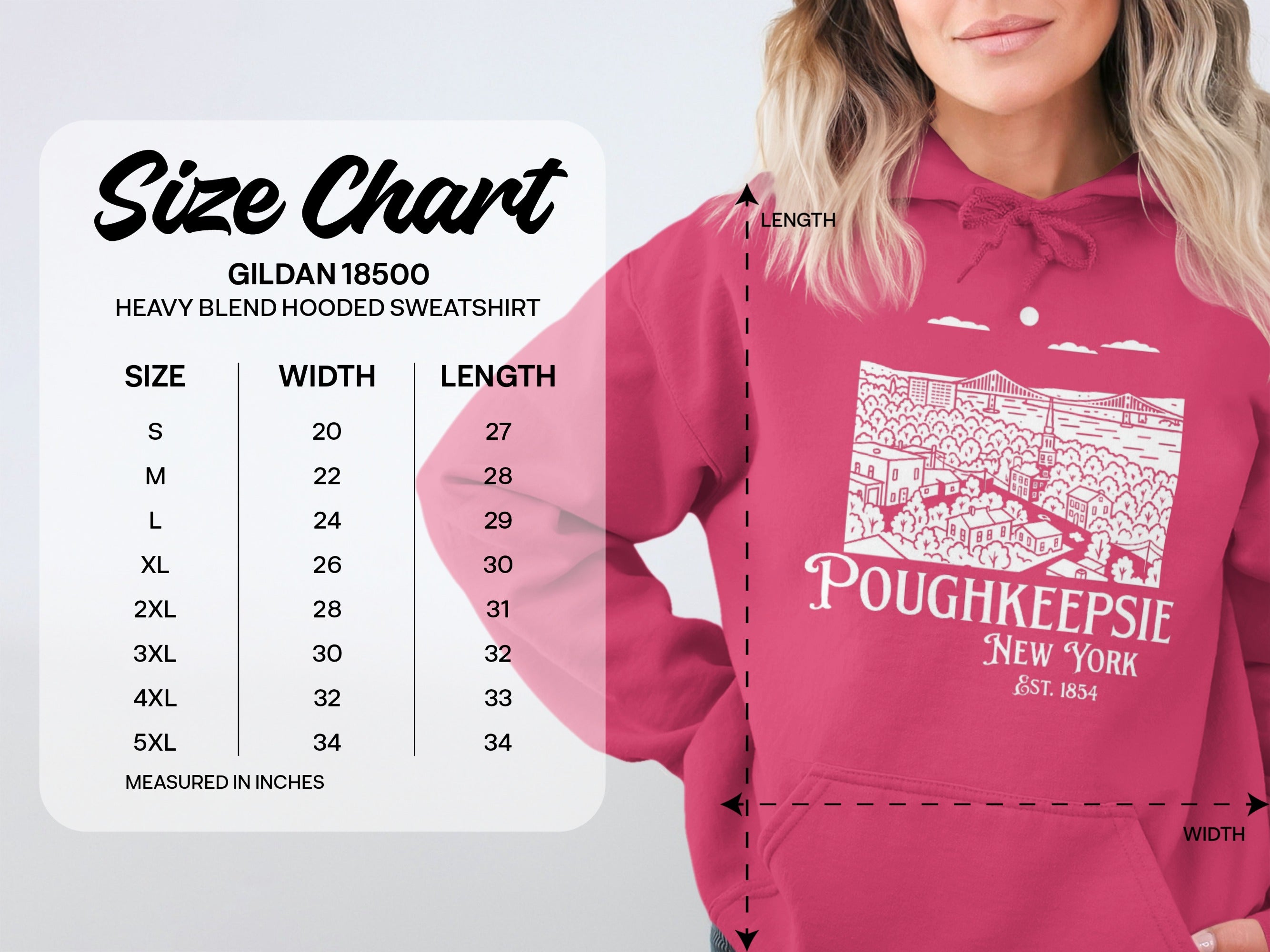 Poughkeepsie New York Heavy Blend Hooded Sweatshirt