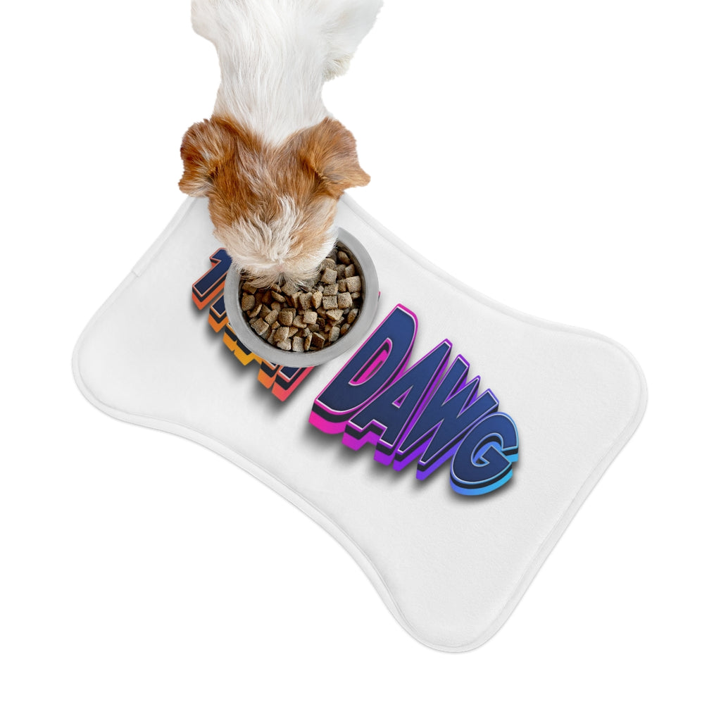 Bold 3D Text Design Fun Pet Feeding Mat for Dogs