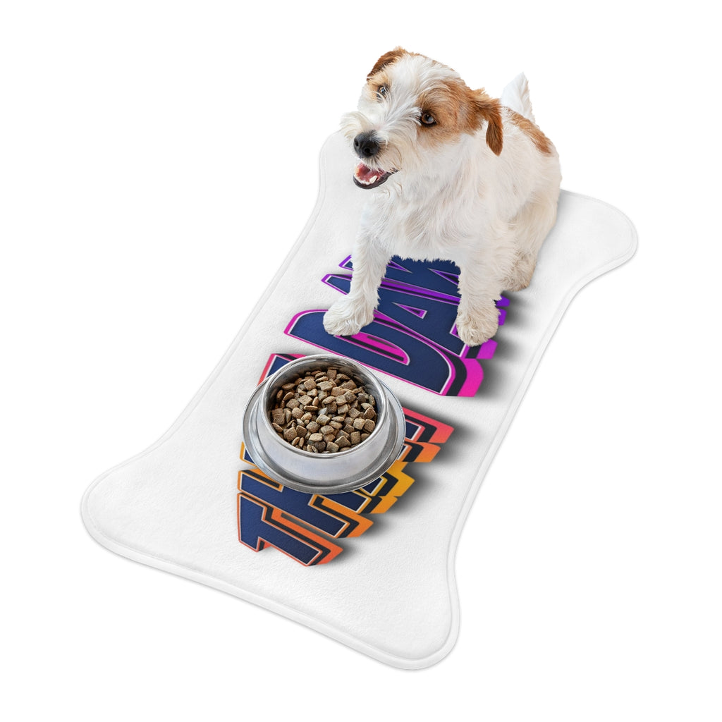 Dog Bowl Mat with Bold Fun Dog Design