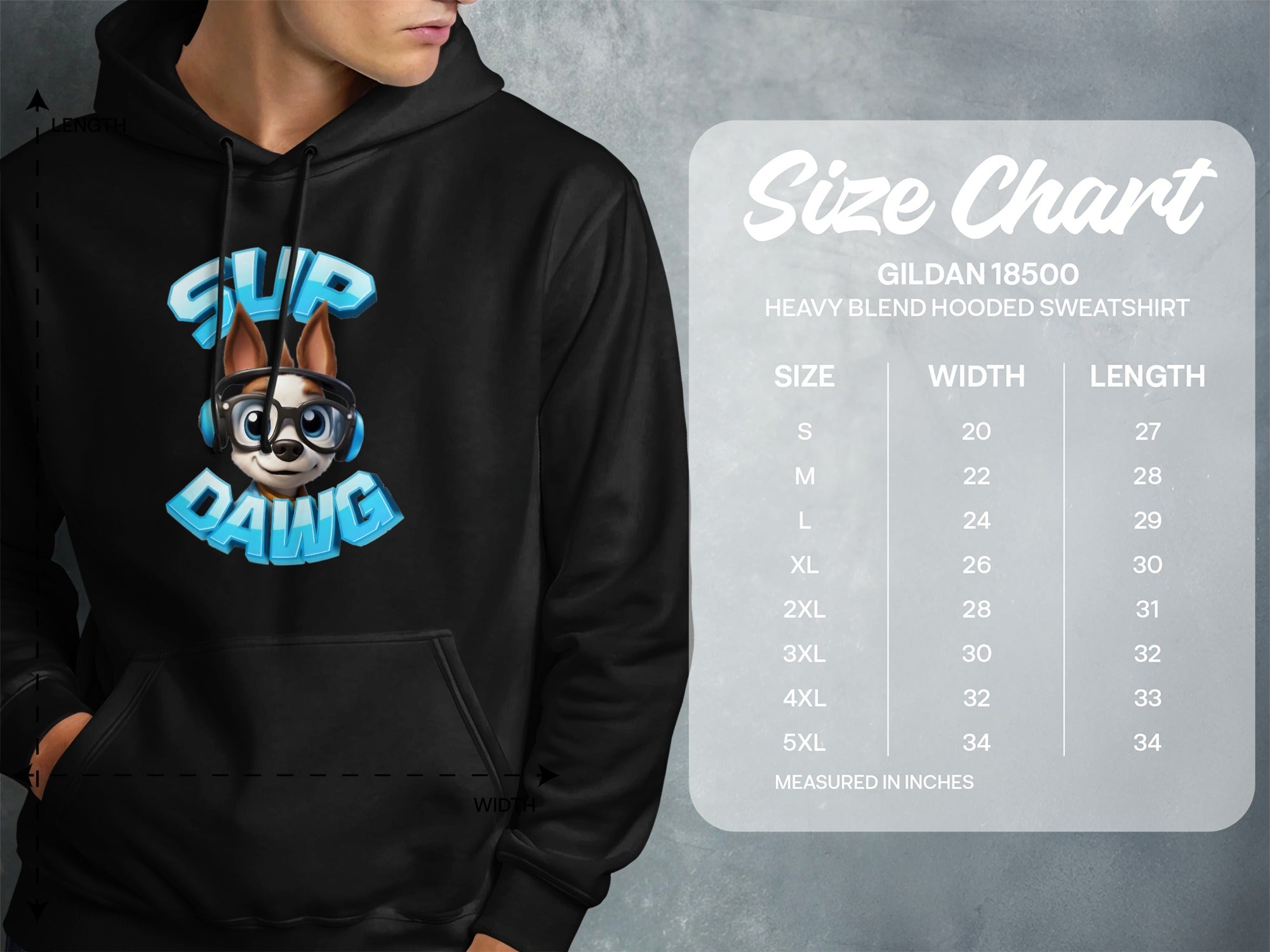 Sup Dawg Graphic Heavy Blend Hooded Sweatshirt