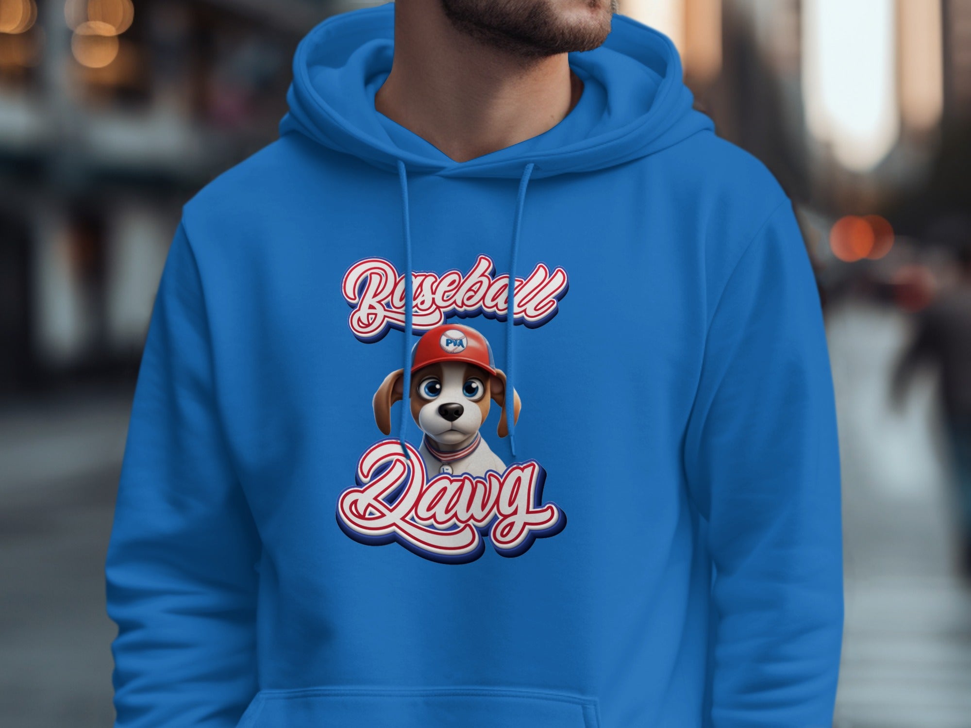 Baseball Dawg Blue Graphic Hoodie product