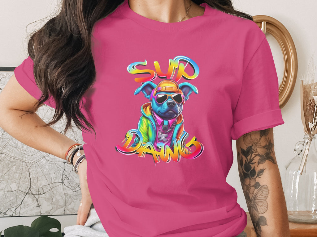 Retro Style Colorful Sunglasses Dog Graphic T-shirt product type