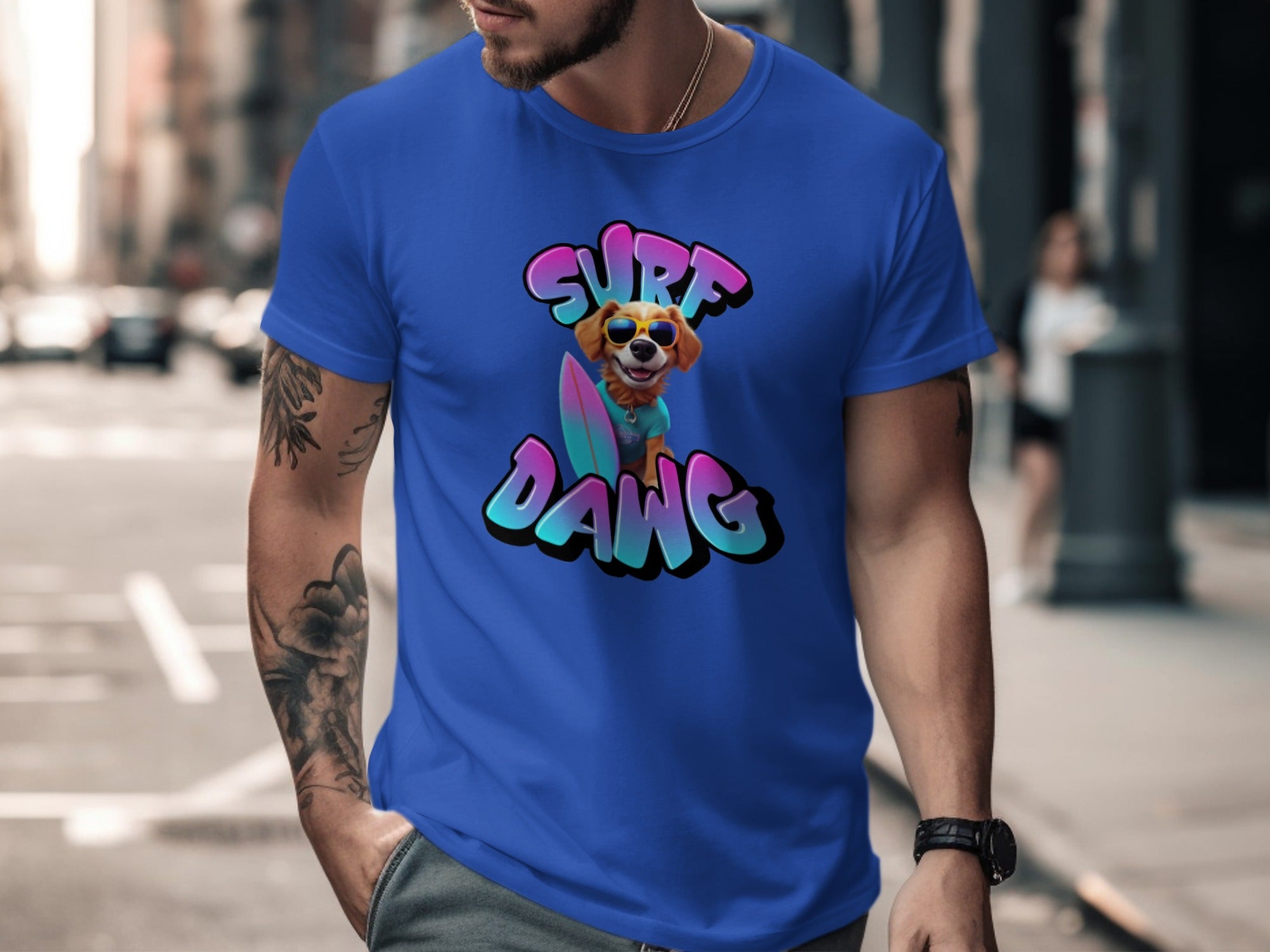 Surf Dawg Graphic Design Fashion T-Shirt product type