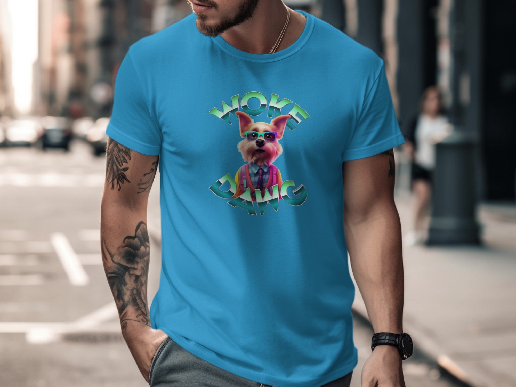 Woke Dawg Cute Graphic Tee Featuring Cool Sunglasses