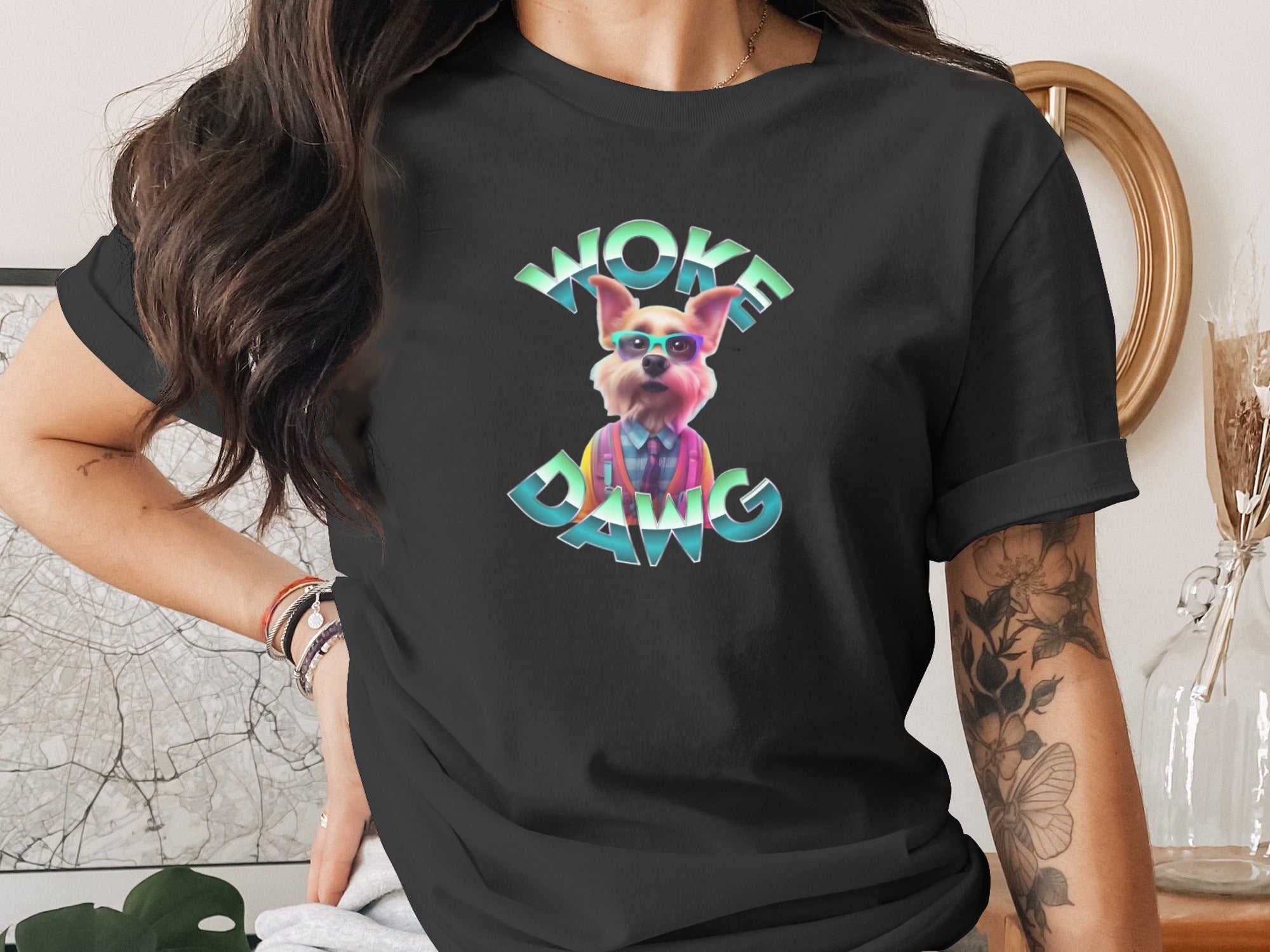 Woke Dawg Graphic T-Shirt with Colorful Design