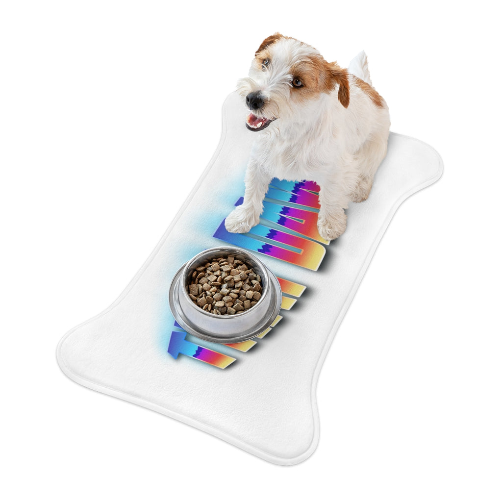 Colorful Design Dog Feeding Mat with Happy Dog Image
