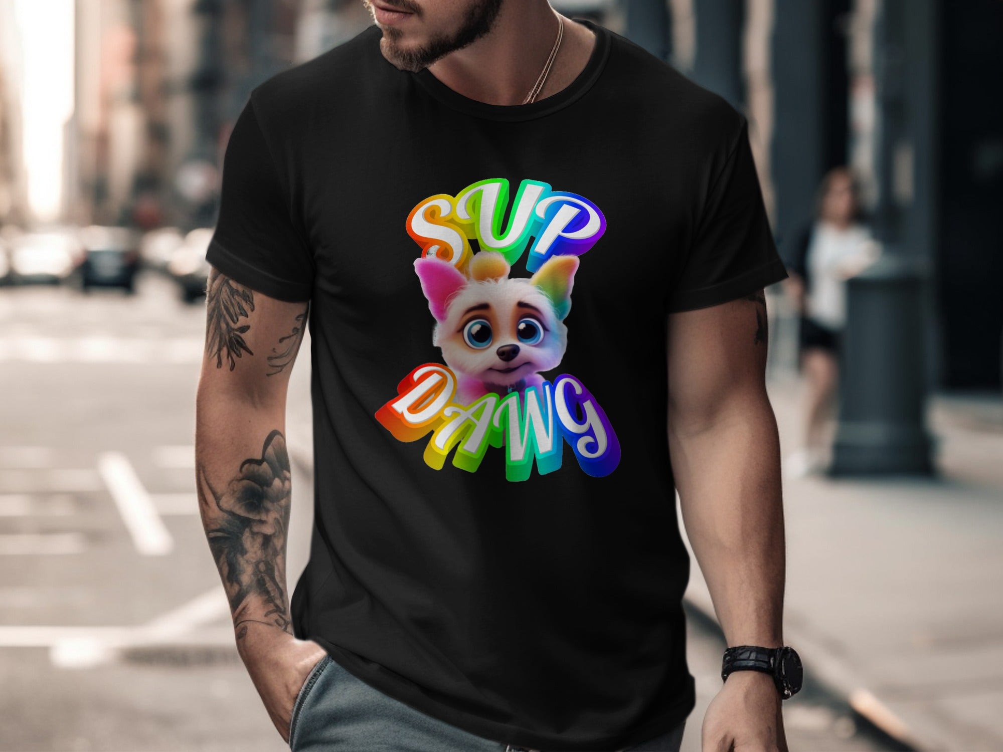 Sup Dawg Colorful Graphic T-Shirt product type