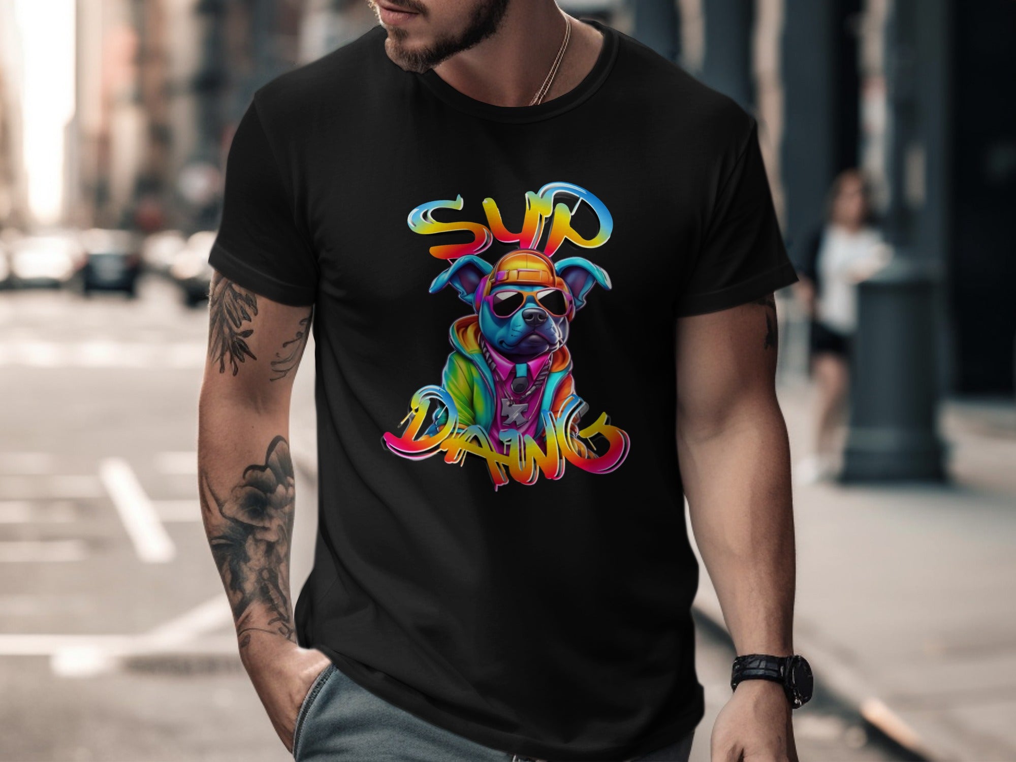 Sup Dawg Colorful Art Graphic T Shirt product type