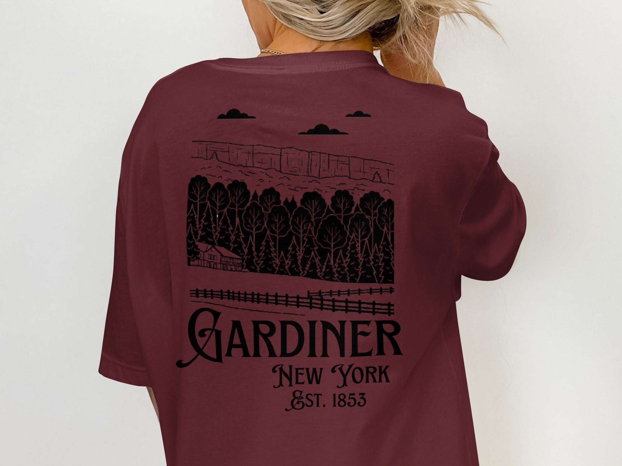 Gardiner New York Est 1853 Scenic Graphic Shirt