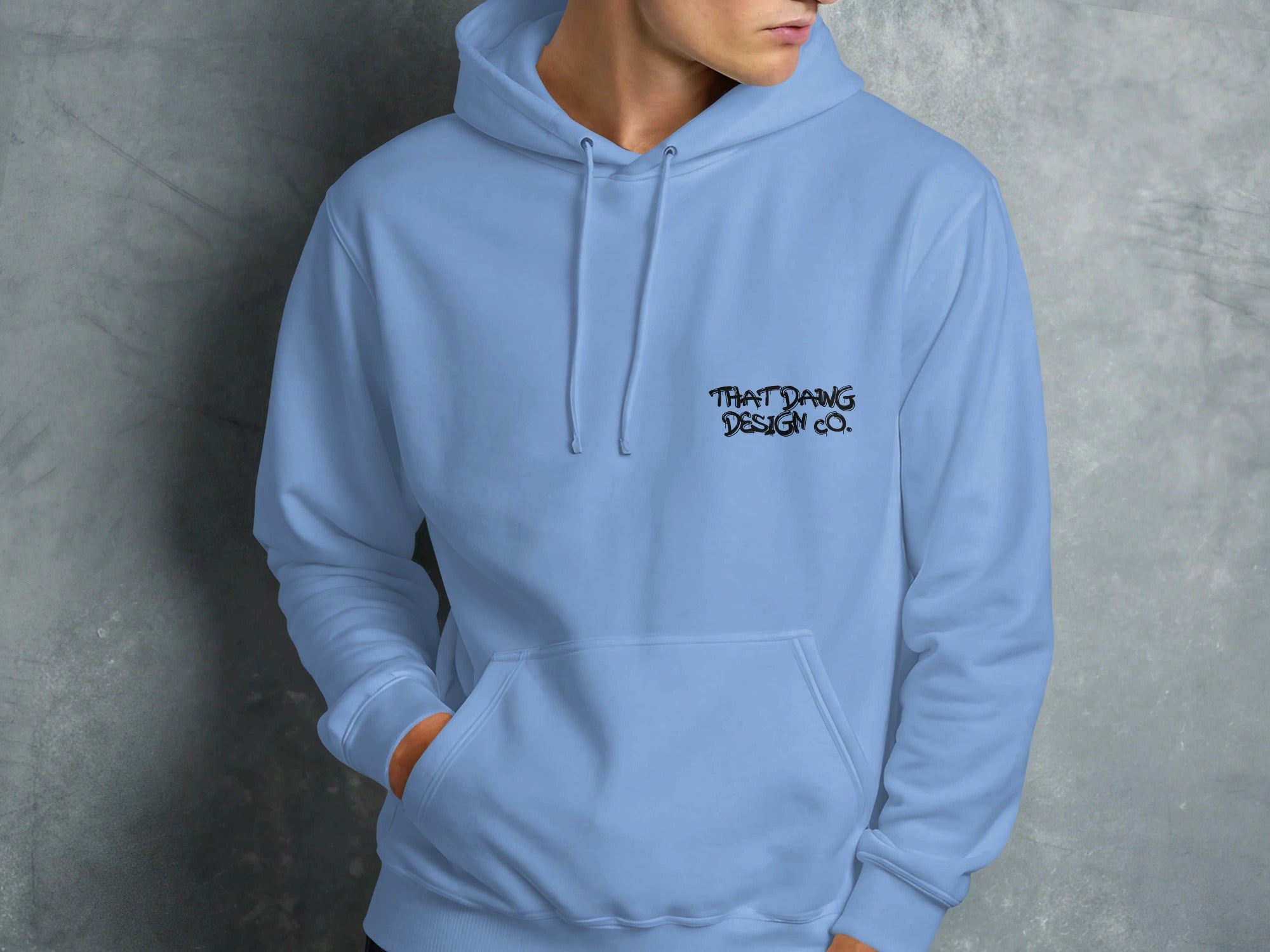 Comfortable Blue Hoodie with Unique Logo Design product