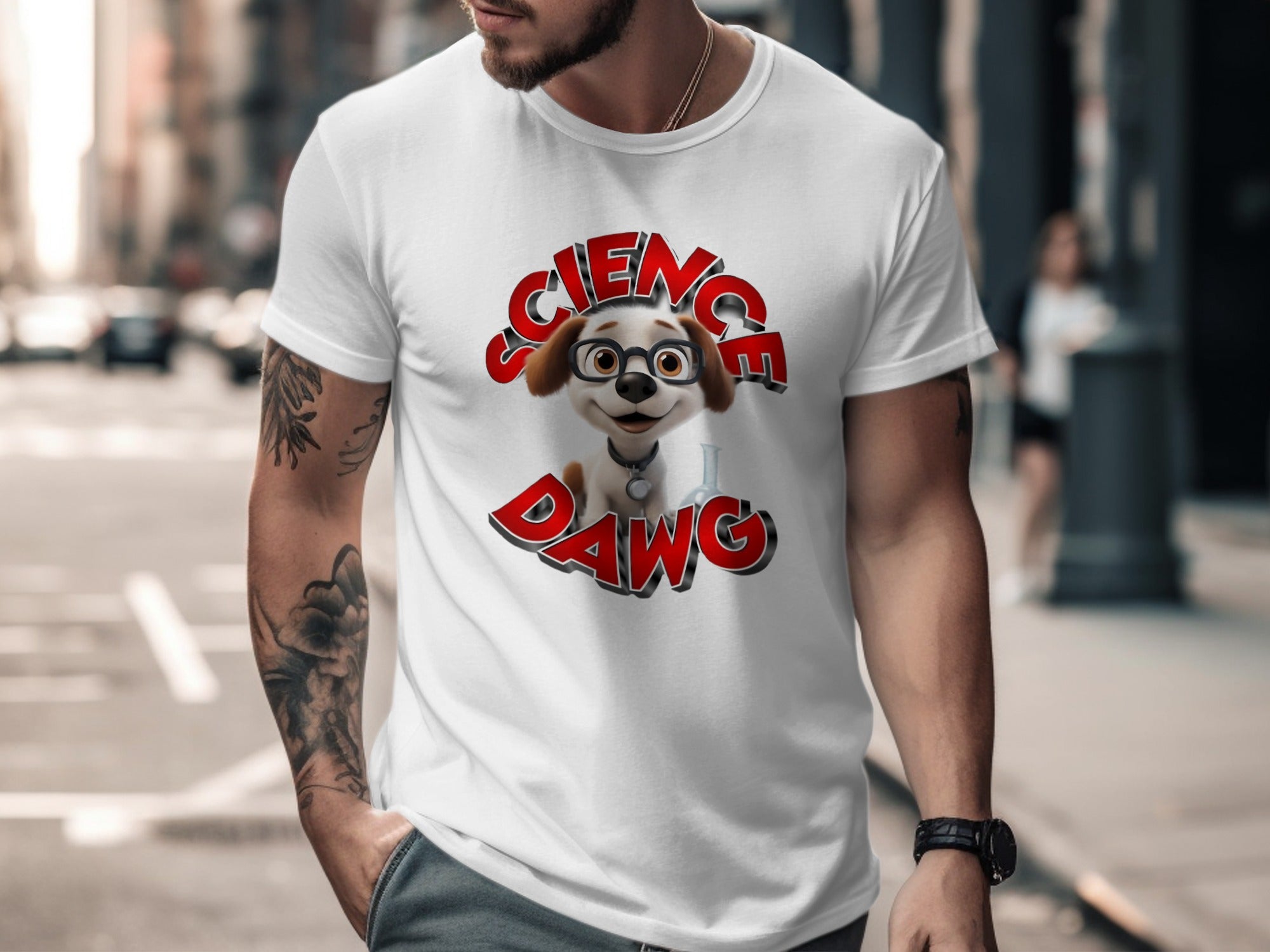 Funny Science Dawg Graphic Tee Shirt Product