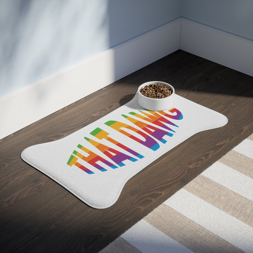 THAT DAWG Colorful Text Pet Food Mat