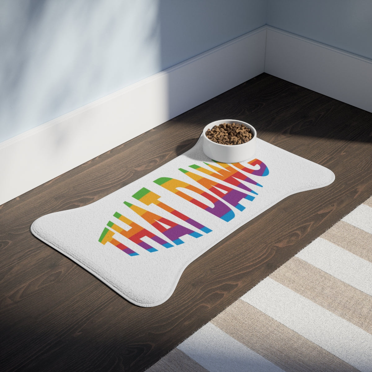 THAT DAWG Colorful Text Pet Food Mat