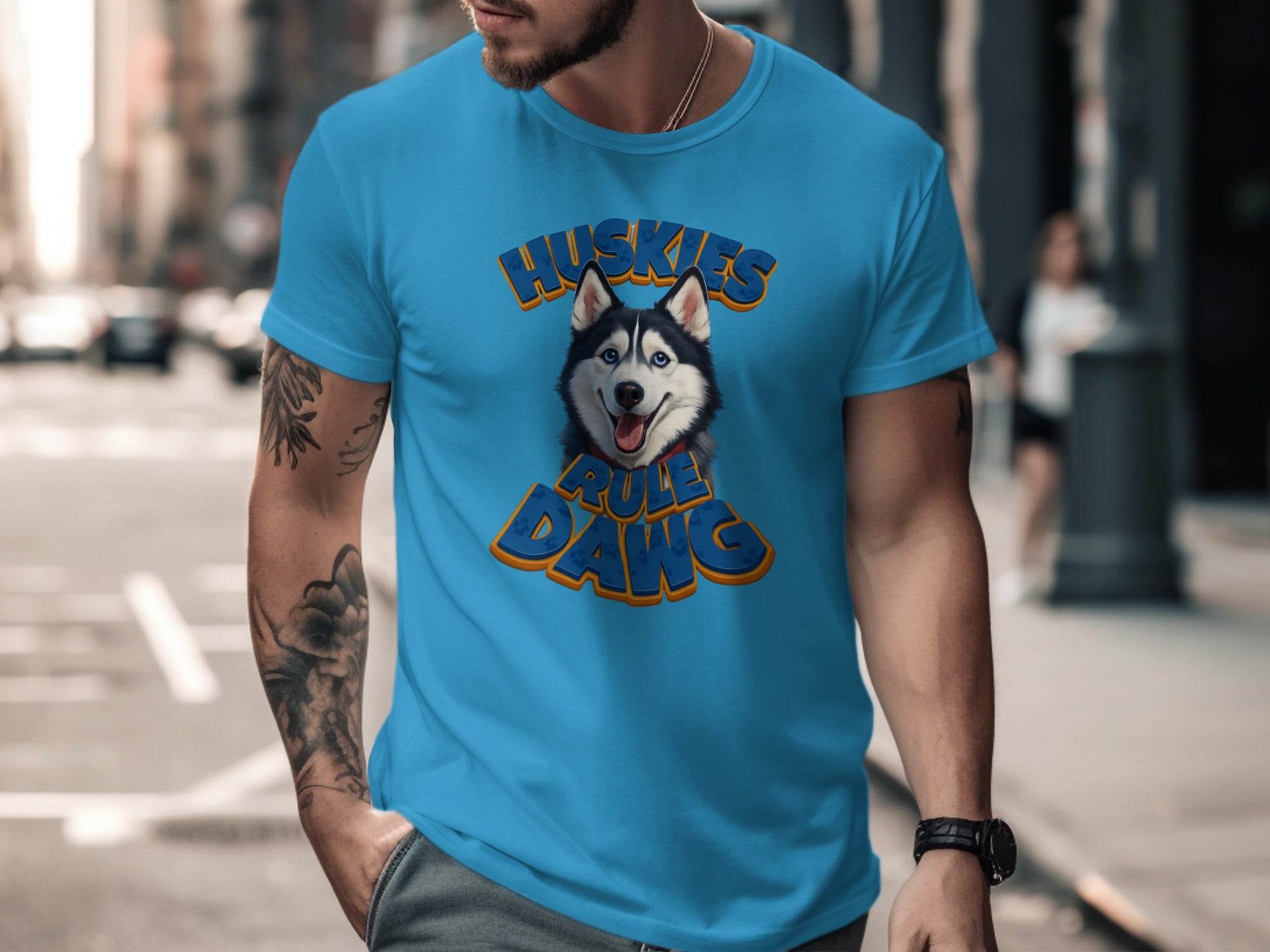 Huskies Rule Dawg Graphic T-Shirt for Dog Lovers