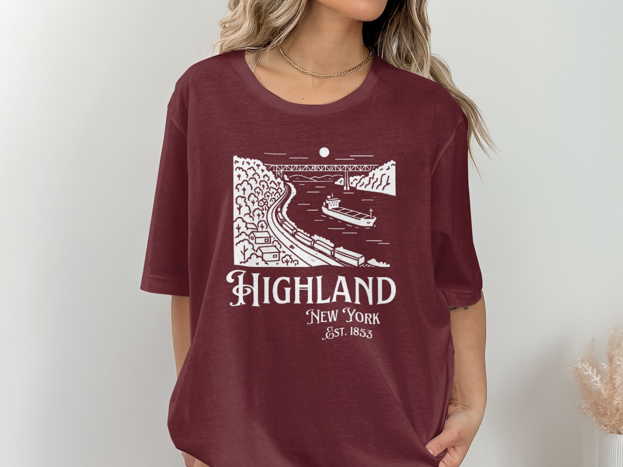 Highland New York Est 1853 Scenic Print T-shirt