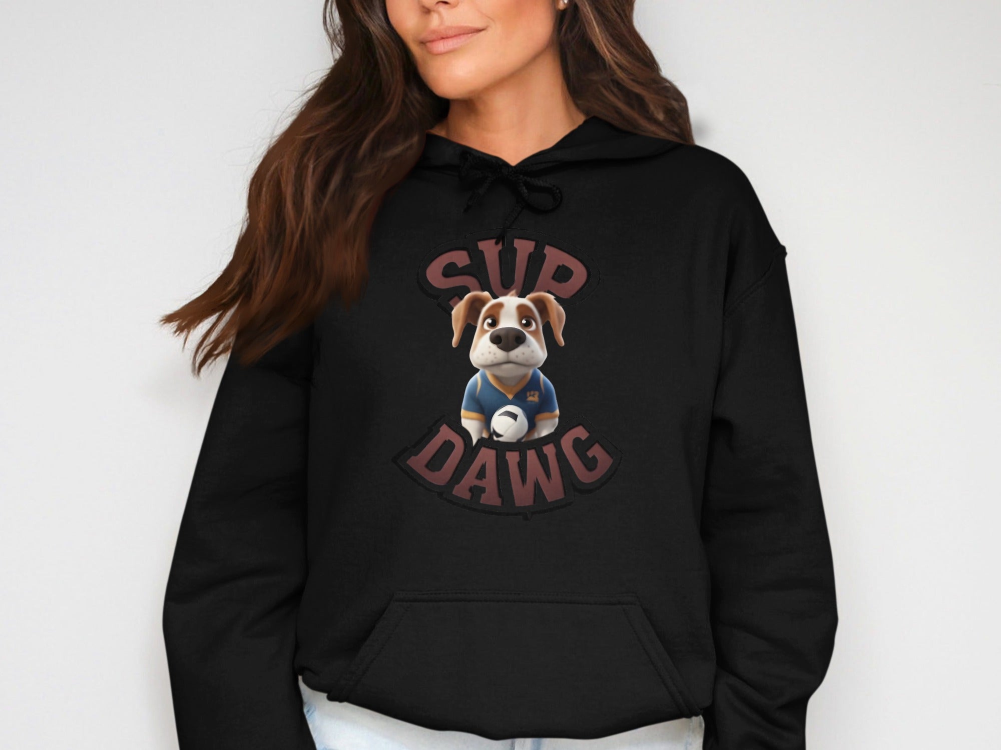 SUP DAWG Dog Graphic Hoodie for a Unique Look