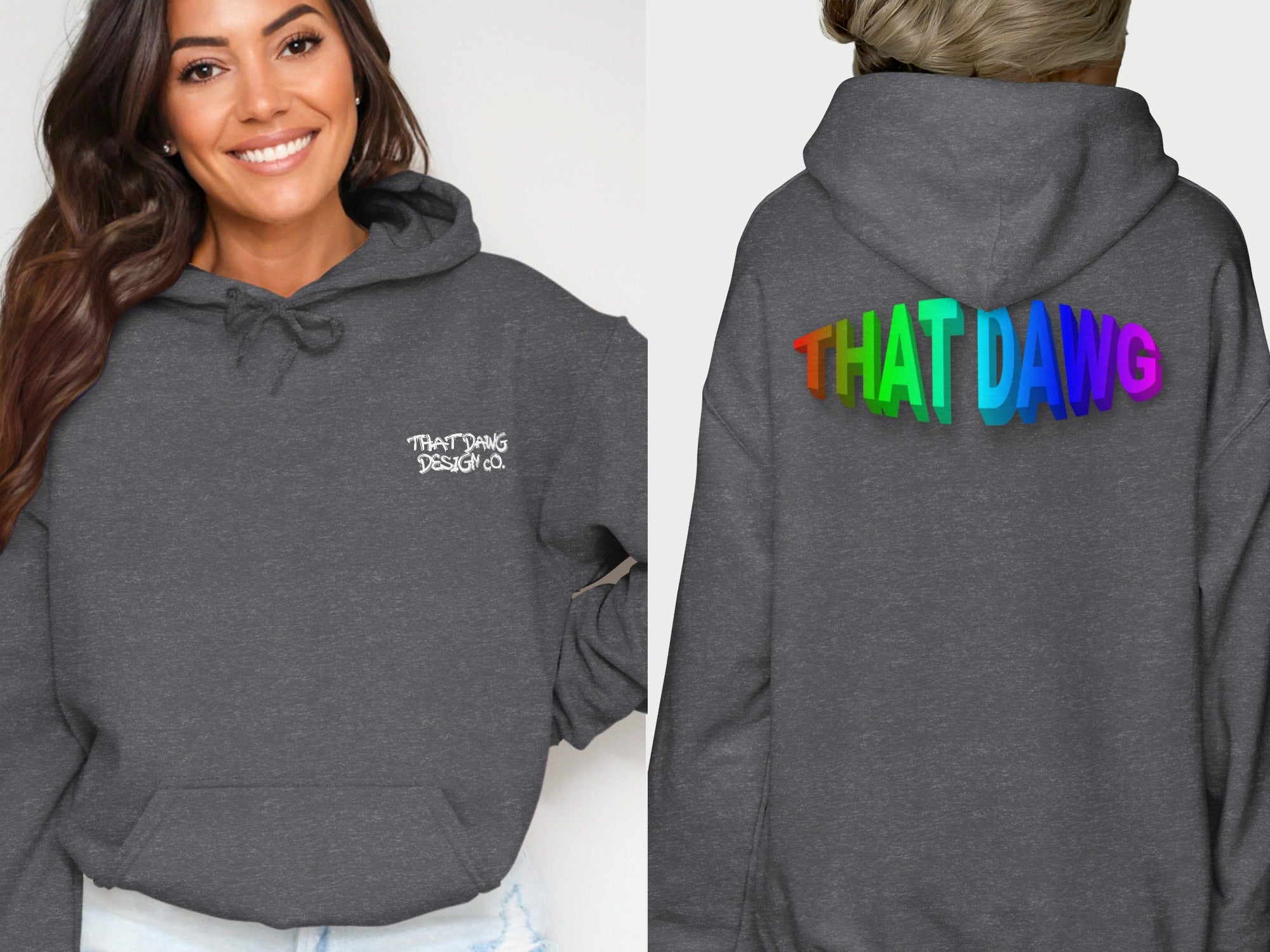THAT DAWG Hoodie with Multicolor Back Print product